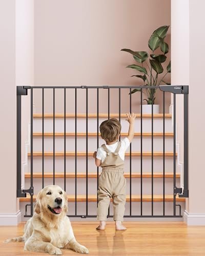 Cumbor 36″ Extra Tall Baby Gate for Dogs and Kids with Wide 2-Way Door, 29.7″- 46″ Width, and Auto Close Personal Safety for Babies and Pets, Fits Doorways, Stairs, and Entryways, Black - Image 3