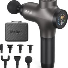 Mebak 3 Massage Gun, Massage Gun Deep Tissue for Athletes, Professional Muscle Percussion Massager, Massager for Shoulder Leg Back Body Pain Relief, Quiet Portable Sport Tool, Gifts for Him