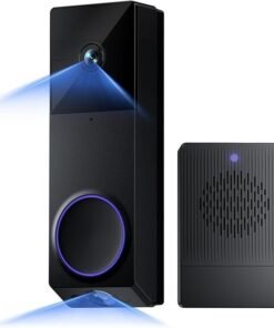 WYZE Wireless Duo Cam Video Doorbell (Chime Included), Battery Powered, 2K Full HD Video, 2 Cameras (People and Package), 2-Way Audio, Color Night Vision