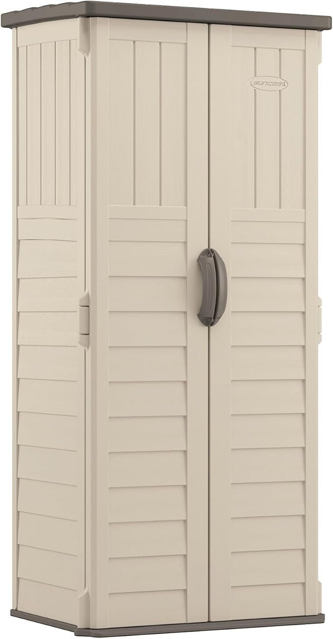 Suncast Vertical Outdoor Storage Shed with All-Weather Construction, Vanilla - Image 5