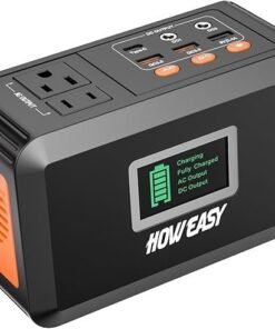 HOWEASY Portable Power Station,120W(240W Peak) Solar Generator,88Wh Lithium Battery Power with 110V AC Outlet/DC/USB/LED Light for Outdoor Camping Trip Hunting Emergency(Solar Panel Optional)