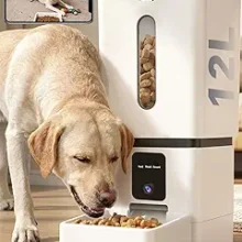 Automatic Dog Feeder Large Breed with Camera – 12L/50 Cups 5G WiFi App Control Dog Food Dispenser, Easy Setup, HD 1080P Video with Night Vision by Yakry