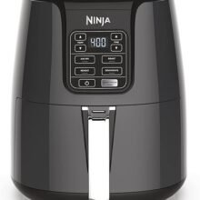 Ninja Air Fryer | 4 QT Capacity | 4-in-1 Roast, Crisp, Roast, Reheats, & Dehydrates | Dishwasher Safe Parts | 105°F-400°F | Includes 20 Easy & Healthy Recipes | 1550 watt | Grey | AF101