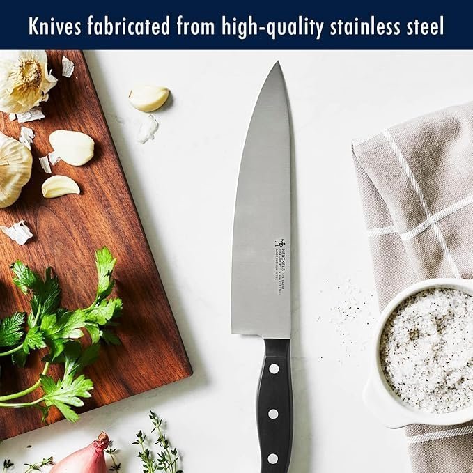 HENCKELS Statement Premium Quality 15-Piece Set with Block, Natural, Razor-Sharp, German Engineered Informed by 100+ Years of Mastery, Lightweight and Strong, Dishwasher Safe - Image 4