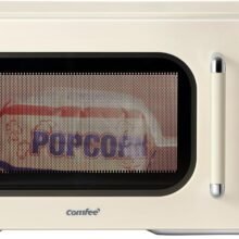 COMFEE’ Retro Microwave Oven, Small Microwave with 6 Auto Menus, 0.9 cu.ft Countertop Compact Microwave with Multi-stage Cooking, Mute Function, LED digital, Apricot/900W, CMO-MMP02AA(AT)