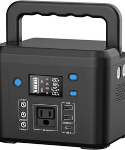 200W Portable Power Station, Powkey 120Wh/33,000mAh Power Bank with AC Outlet, 110V 6 Outputs Solar Generator External Battery Pack with LED Light for Home Use and Outdoor Camping