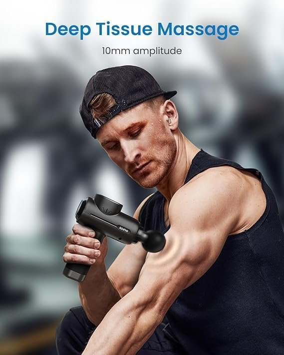RENPHO Active+ Percussion Massage Gun, Mothers Day Gifts, 5 Adjustable Speeds for Back, Neck, Muscle Recovery – App Controlled Guided Courses, with Carry Case for Professional Athlete, Gym and Travel - Image 4