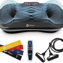 Lifepro Waver Vibration Plate Exercise Machine for Lymphatic Drainage, Muscle Activation, Full-Body Workout Vibrating Platform with Loop Bands, Fitness Equipment for Strength Toning & Fat Loss