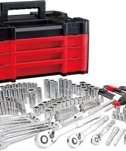 CRAFTSMAN 230 Pcs Mechanics Tool Set, Socket Wrench Set, Car Tool Kit with VERSASTACK Toolbox, SAE and Metric,1/4 in, 3/8 in, and 1/2 Drive, Short and Long Arm Hex Keys (CMMT45306)