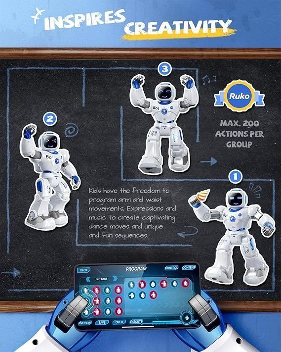 Ruko 1088 Smart Robots for Kids, Large Programmable Interactive RC Robot with Voice Control, APP Control, Present for 4 5 6 7 8 9 Years Old Kids Boys and Girls - Image 3