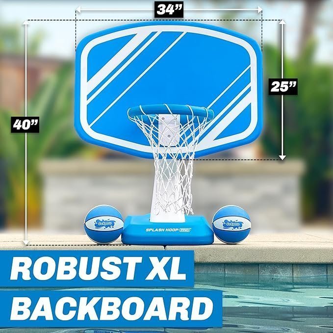GoSports Splash Hoop Swimming Pool Basketball Game, Includes Poolside Water Basketball Hoop, 2 Balls and Pump – Choose Your Style - Image 4