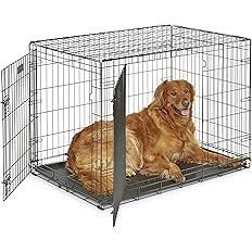 MidWest Homes for Pets 42-Inch iCrate for Large Breeds, 71-90 lbs, Double Door Folding Dog Crate with Divider Panel, Leak-Proof Tray & Secure Latches, Portable, Durable & Easy to Assemble - Image 2