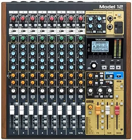 Tascam Model 12 All-in-One 12-track Digital Multitrack Mixings and Recording Studio, Mixer, USB Audio Interface and DAW Controllers - Image 9