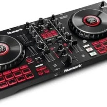 Numark Mixtrack Platinum FX Serato DJ Controllers with Jog Wheel Displays, 4 Decks, Mixers, Effects Paddles and (Audio Interface)