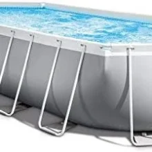 INTEX 26797EH Prism Frame Premium Oval Above Ground Swimming Pool Set: 20ft x 10ft x 48in – Includes 1500 GPH Cartridge Filter Pump – Removable Ladder – Pool Cover – Ground Cloths