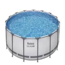 Bestway Steel Pro MAX 10 Foot x 30 Inch Round Metal Frame Above Ground Outdoor Backyard Swimming Pool Set with 330 GPH Filter Pumps
