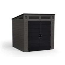 Suncast Modernist 7 ft. x 7 ft. Resin Vertical Pent Storage Shed with Floor Kits