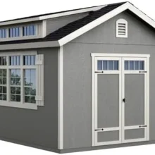 Handy Home Products Windemere 10×12 Do-it-Yourself Wooden Storage Shed with Floor, Beiges